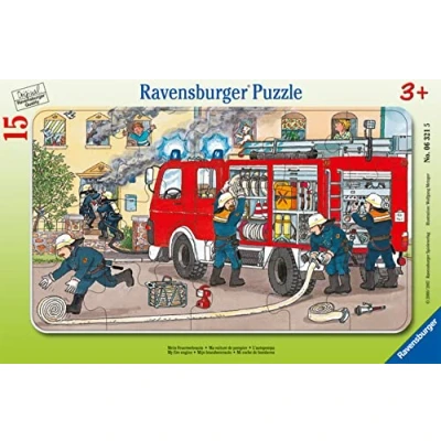Image of Ravensburger Children&#039;s puzzle 15 piece frame My Firefighter car Girl or boy from 3 years old Thick and durable cardboard Vehicle 06172