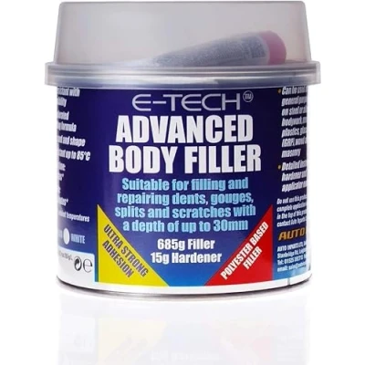 Image of E Tech All Types Of Vehicle Anti Rust Dent, Gouge, Splits &amp; Scratch Repair Advanced Body Filler (685g Filler/15g Hardener)