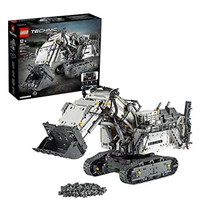 Image of LEGO 42100 Technic Control Liebherr R 9800 RC Excavator, Remote App Controlled Advanced Construction Set, with Interactive Motors