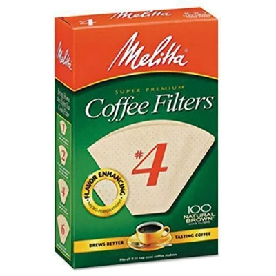 Image of Melitta FBA_624602 Food, No. 4 Cone Natural Brown Paper Coffee Filter