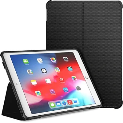Image of JETech Case for iPad Air 10.5 (3rd Generation 2019 Model) and Pro 2017, Double fold Stand with Shockproof TPU Back Cover, Auto Wake/Sleep (Black)