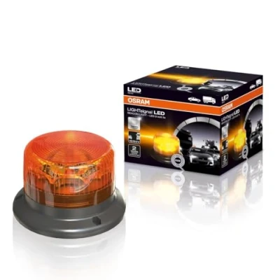 Image of OSRAM LIGHTsignal LED BEACON light, rotating beacon, 360, amber flashing street legal warning light for cars, trucks and commercial vehicles with 3 bolt fixation