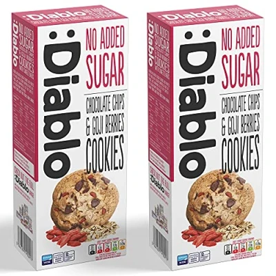 Image of Diablo Chocolate Chip and Goji Berries Cookies No Added Sugar Sweetened with Maltitol 135g (Pack Of 2)