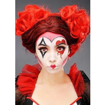 Image of Magic Box Womens Heart Shaped Red Curly Queen of Hearts Wig