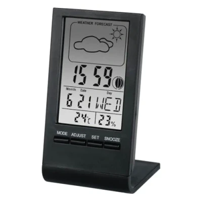 Image of Hama &quot;TH 100 LCD Thermo/Hygrometer With Clock Black