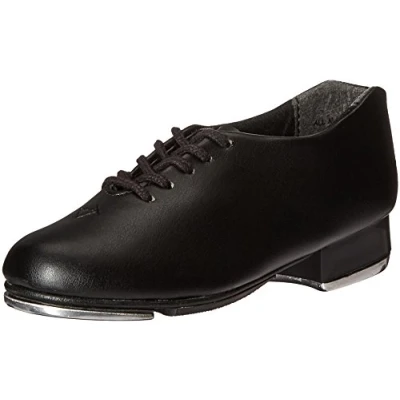 Image of Capezio Children’s Tic Tap Toe Shoes, First Shoes For Girls &amp; Boys, Beginner’s With Classic Oxford Style, To Build Confidence Experience Black, Size 9