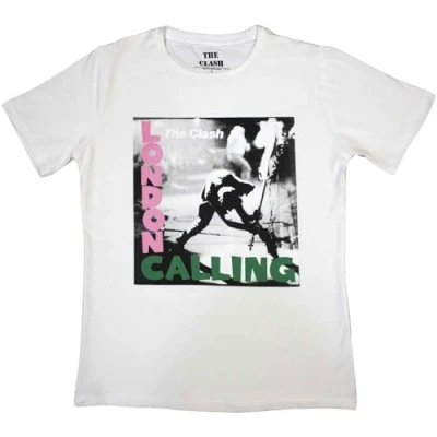 Image of Paradiso Clothing THE Clash London Calling Boyfriend FIT Print Tshirt, Women&#039;s, Size: Small, White
