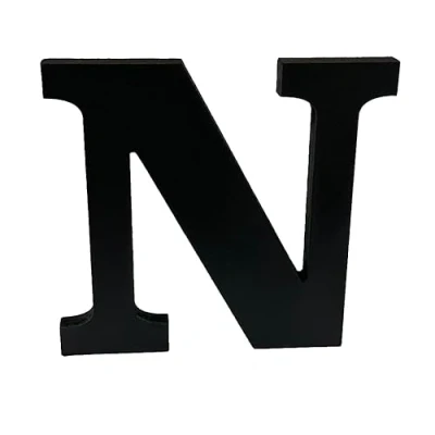 Image of Black Wooden MDF Letter N Size 13cm Tall Free Standing Letters for Arts &amp; Crafts Personalized Name Decor