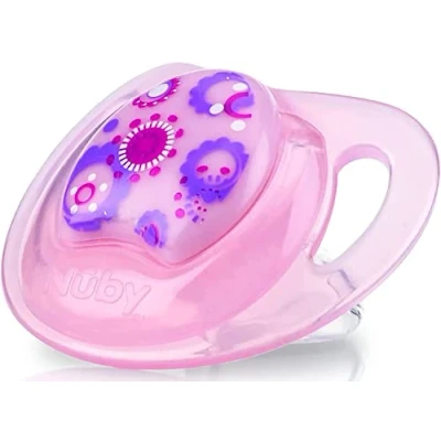 Image of 1x Pink Prism Orthodontic Pacifier with Massage Nubs, BPA Free Medium Silicone Teat Newborn Essentials, Ultra Air Dummy for Baby Girls 6 18 Months