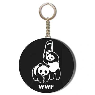 Image of Gift Insanity PANDAS WRESTLING WWF FAN ART 55mm Keyring Bottle Opener