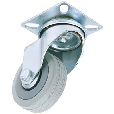 Image of Draper Swivel Plate Fixing Rubber Castor, 50mm Diameter, S.W.L. 50kg