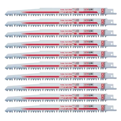 Image of 10x Saxton 240mm Reciprocating Sabre Saw Wood Blades R1021L fits Bosch, Dewalt Makita