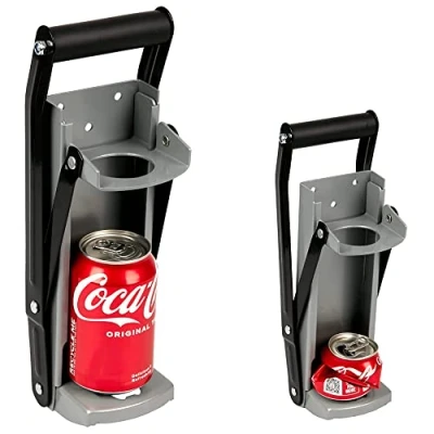Image of ZENO Can Crusher &amp; Bottle Opener 500ML Heavy Duty 16OZ 2 in 1 Crushes Soda Cans and Beer Large Tin Wall Mounted Recycling Tool Plastic