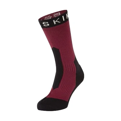 Image of SEALSKINZ unisex Stanfield Sock, Rojo/Black.,