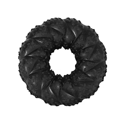 Image of Nylabone Max Strength Natural Rubber Braided Dental Dog Ring Chew Toy, Beef Flavour, Medium, for Dogs up to 16kg