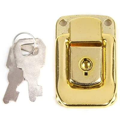 Image of Small Brass Toggle Lock &amp; Keys Suitable for Repairing Trunks/Cases