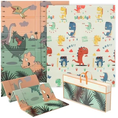 Image of AIYAPLAY Baby Play Mat Double Sided Crawling Dinosaur Theme 1.5H x 177L 146W cm