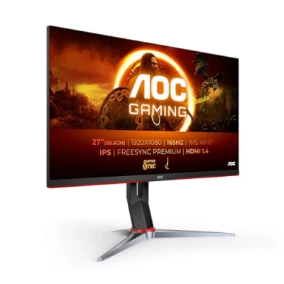 Image of AOC Gaming 27G2SP 27 Inch FHD Monitor, IPS, 1ms, FreeSync Premium, Gsync Compatible, Height Adjust, Low Input lag, Game modes (1920 x 1080 @@ 165Hz, , 250 cd/m, HDMI 1.4 2 / Display Port)