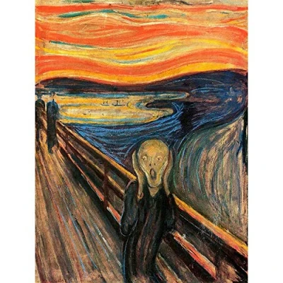 Image of Wee Blue Coo Edvard Munch The Scream Old Master Painting Art Print Poster Wall Decor 12X16 Inch