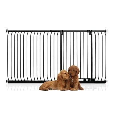 Image of Bettacare Extra Tall Elite Dog Gate, 189cm 198cm, Matt Black, 96.8cm in Height, Pressure Fit Pet Gate for and Puppy, Barrier, Easy Installation