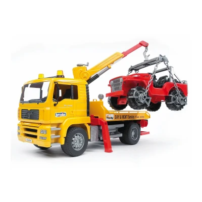 Image of Bruder MAN TGA Breakdown truck with cross country vehicle 1:16 Toys