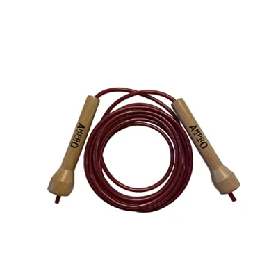 Image of AMPRO Adjustable Deluxe Wooden Handle 10ft Speed Rope Skipping