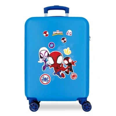 Image of Marvel Spiderman go webs Blue cabin suitcase 38x55x20 cms Rigid ABS Side combination lock 34L 2 kgs 4 double wheels Hand Luggage