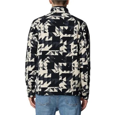 Image of Columbia Men&#039;s Fast Trek Printed Half Zip Full Fleece Jacket, Black Quilted Print, M