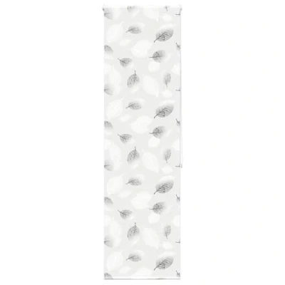 Image of vidaXL Shower Roller Blind Grey Leaf Pattern Water Resistant PEVA 60x240 cm Adjustable Child Safe Bathroom Shade