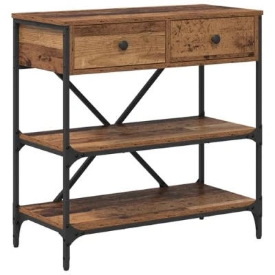 Image of vidaXL Console Table Old Wood 75x34.5x75cm Engineered