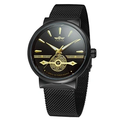Image of FORSINING Men&#039;s Classic Skeleton Analog Automatic Watch with Stainless Steel Bracelet