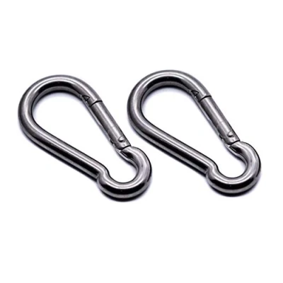 Image of J Clarke Marine Pack of 2 Carabiner snap hook 50mm, 60mm, 70mm 316 A4 stainless steel (8mm x 80mm)