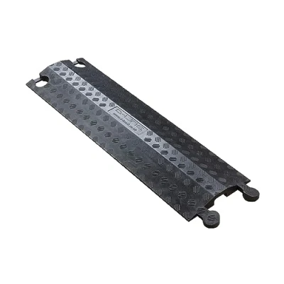 Image of D Line Drop Over Floor Cable Protector, 11.5T Load Limit, Single Channel Wire Cover, Cavity = 45mm (W) x 20mm (H) 765mm Length