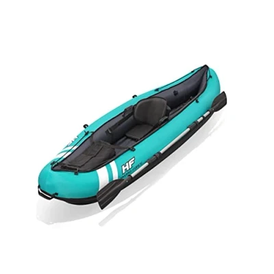 Image of Bestway Hydroforce Ventura Kayak 1 Person Set, Inflatable Boat Set With Hand Pump, Paddle And Storage Bag, Multiple Styles, Light Blue