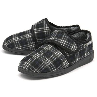 Image of DUNLOP Mens Touch Fastening Full Slipper MTO Grey UK 8