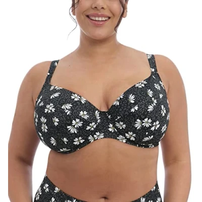 Image of Elomi Swim Plain Sailing Underwired Plunge Bikini Top (34JJ, Black)