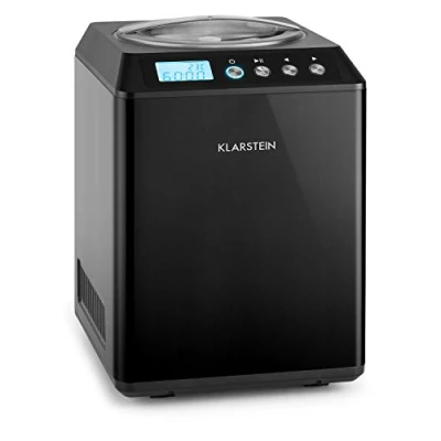 Image of Klarstein Vanilly Sky Family Icecream Maker Ice Cream Machine, Frozen Yoghurt, 250W, 2.5 Liters, Without Pre Cooling, in 5 60 Minutes, Safety Lock Inside Lid, Black