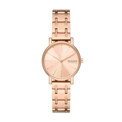 Image of Skagen Women&#039;s Signatur Lille Two Hand Rose Gold Stainless Steel Bracelet Watch (Model: SKW3125)