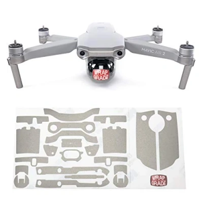 Image of Wrapgrade Skin Compatible with DJI Mavic Air 2 Accent Color A (TITANIUM)