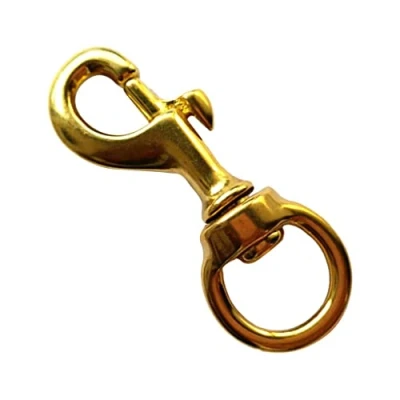 Image of MagiDeal Heavy Duty Solid Brass Swivel Eye Lobster Clasp Bolt Snap Hook for Straps Bags Belting Outdoors Tents Various Size, Brass, 10x45mm