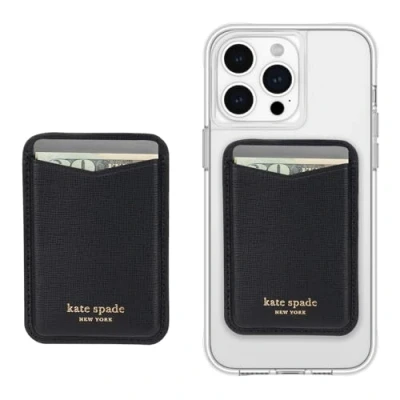 Image of Kate Spade New York Magnetic Wallet/Card Holder Compatible with MagSafe Wallet Black