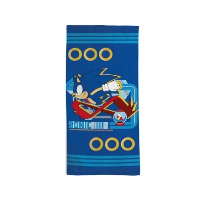 Image of hermet Sonic 100% Cotton Terry Beach Towel, 70 x 140 cm, Blue