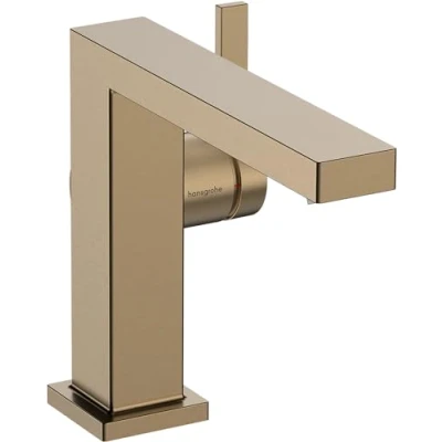 Image of hansgrohe Tecturis E Fine bathroom tap without waste, energy saving (CoolStart), sink with spout height 110 mm, basin mixer water (EcoSmart+), brushed bronze, 73021140