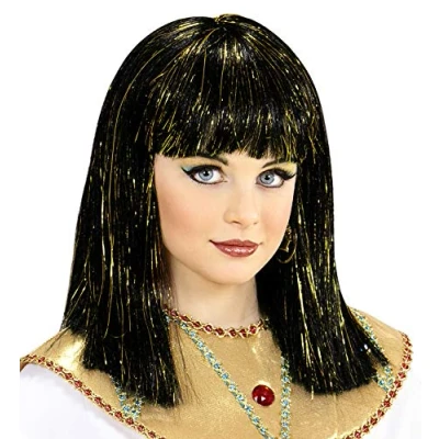 Image of Widmann 74960 Cleopatra Wig with Tinsel ? One Size