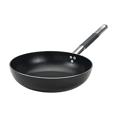 Image of Pentole Agnelli Aluminium 3 Mm. Thick Fondo Induction Black Straight Frying Pan With Cool Handle, Diameter 24 Cm.