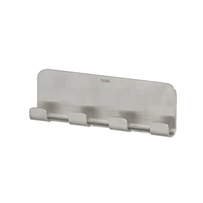Image of Tiger Colar, Towel hook multi, Brushed stainless steel, 20x155x49mm