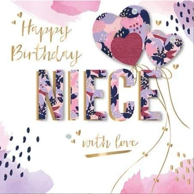 Image of Niece With Love Embellished Birthday Greeting Card Talking Pictures Cards