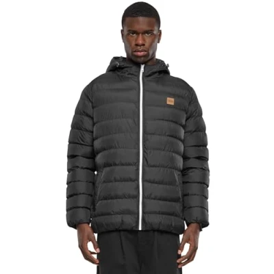 Image of Urban Classics Basic Bubble Jacket Winter jacket, Men&#039;s, Size: Large, Black/white/black