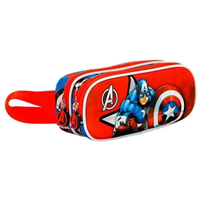 Image of Marvel Captain America Gravity 3D Double Pencil Case, Red, 22 x 9.5 cm