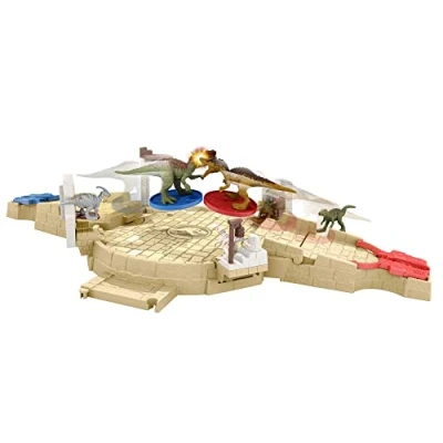 Image of Jurassic World HBT63 Mini Battle Arena Playset and Game with 6 Dino Figures, 2 Disc Launchers, Multilevel Play Area, Dinosaur Toy from 4 Years